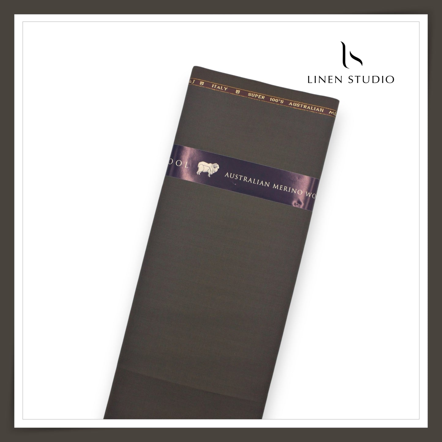 100's Australian Merino Wool Suiting by D&J - Brownish Grey Stripes (NEW) (Italian Designer Collection)