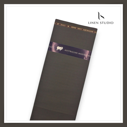 100's Australian Merino Wool Suiting by D&J - Brownish Grey Stripes (NEW) (Italian Designer Collection)