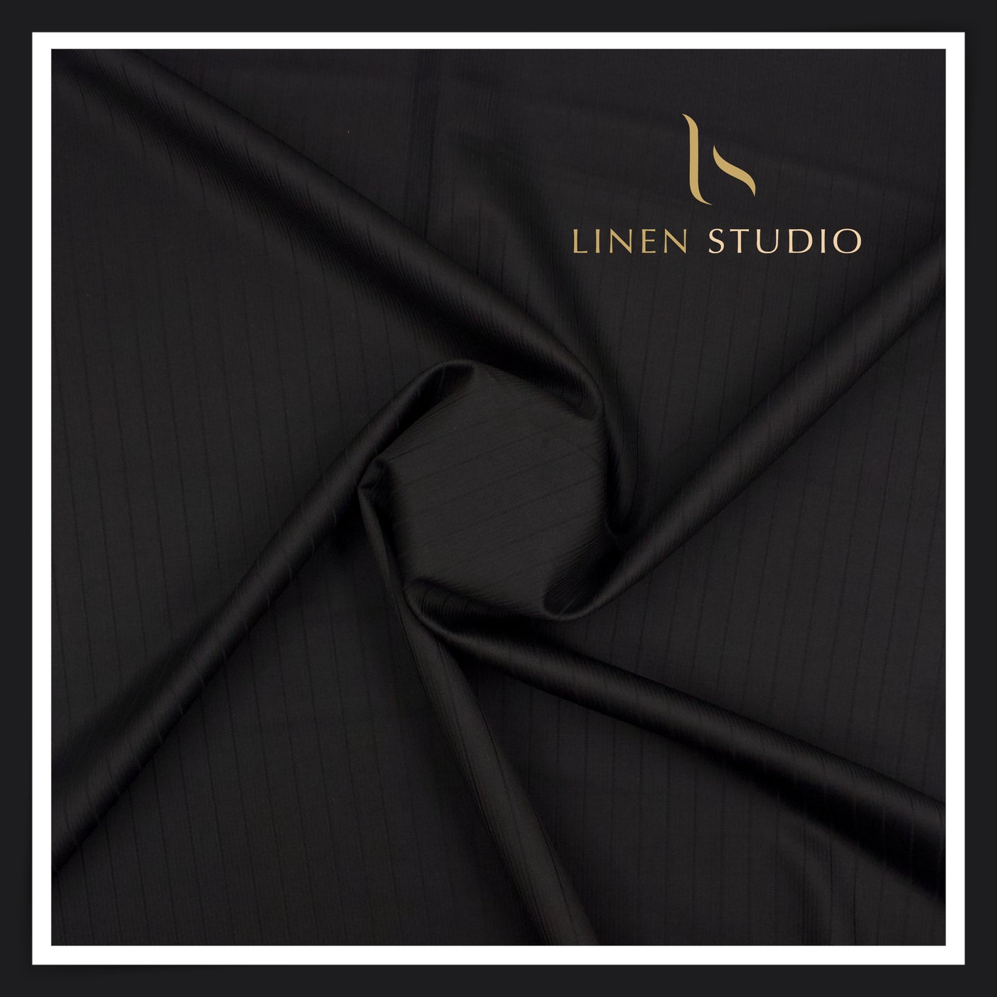 100's Australian Merino Wool Suiting by D&J - Black with Bold Stripes (NEW) (Italian Designer Collection)
