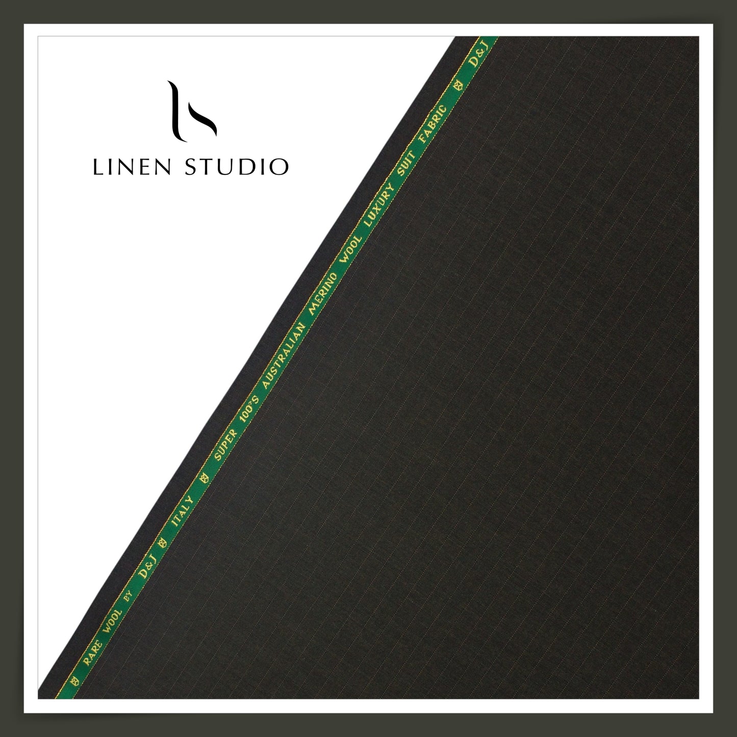 100's Australian Merino Wool Suiting by D&J - Darkest Grey Stripes (NEW) (Italian Designer Collection)