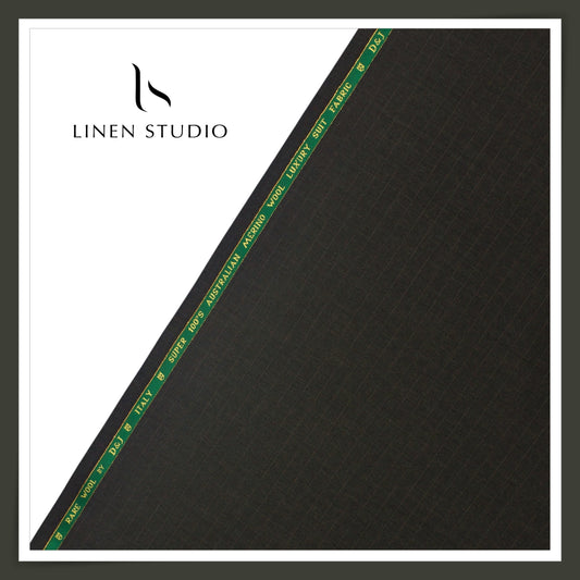 100's Australian Merino Wool Suiting by D&J - Darkest Grey Stripes (NEW) (Italian Designer Collection)
