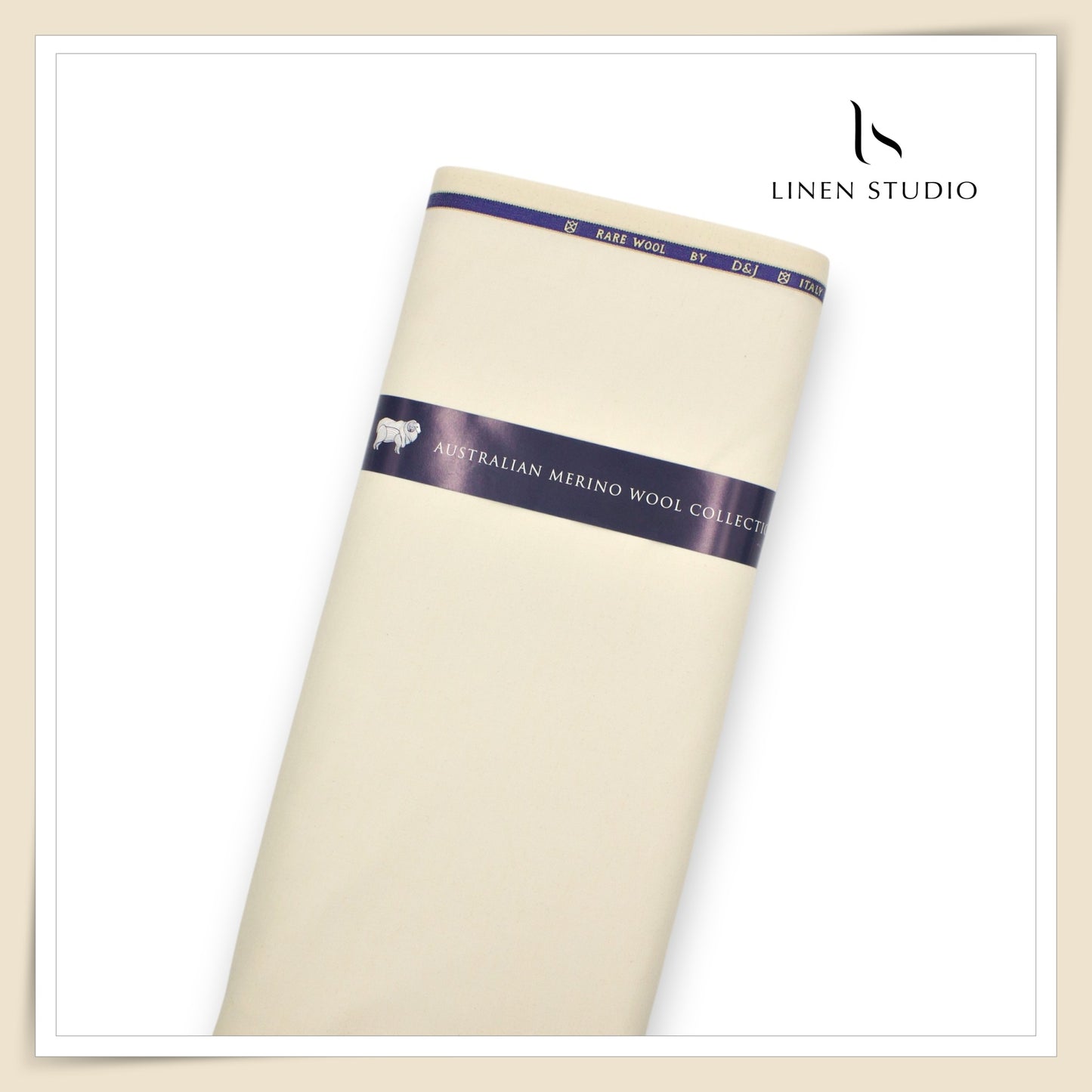 100's Australian Merino Wool Suiting by D&J - Almond (NEW) (Italian Designer Collection)