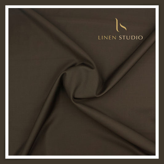100's Australian Merino Wool Suiting by D&J - Darkest Brown (NEW) (Italian Designer Collection)