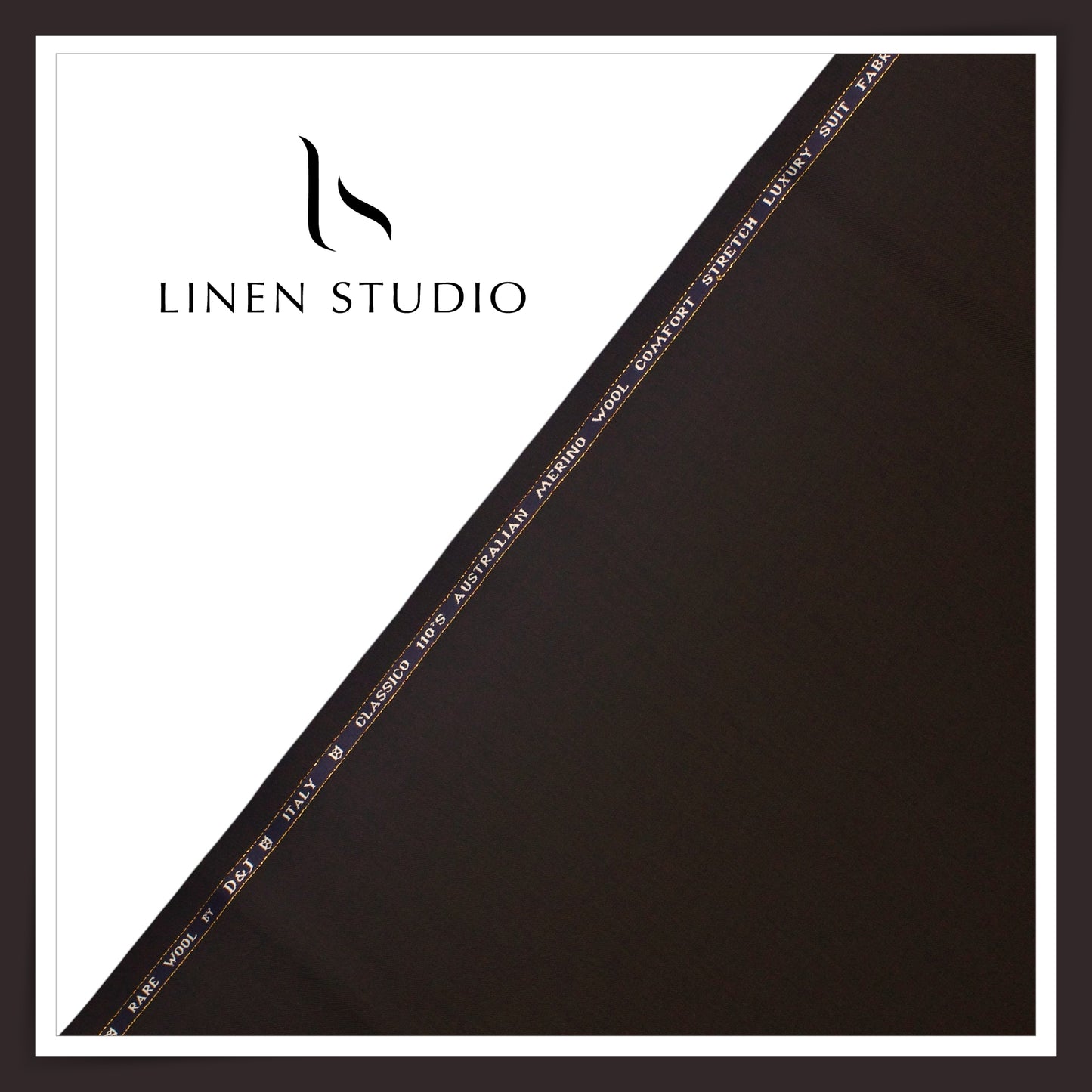 110's Australian Merino Wool STRETCH Suiting by D&J - Birch Brown (NEW) (Italian Designer Collection)