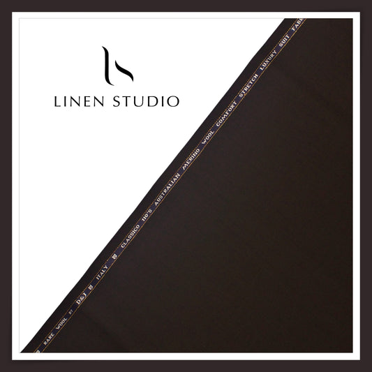 110's Australian Merino Wool STRETCH Suiting by D&J - Birch Brown (NEW) (Italian Designer Collection)
