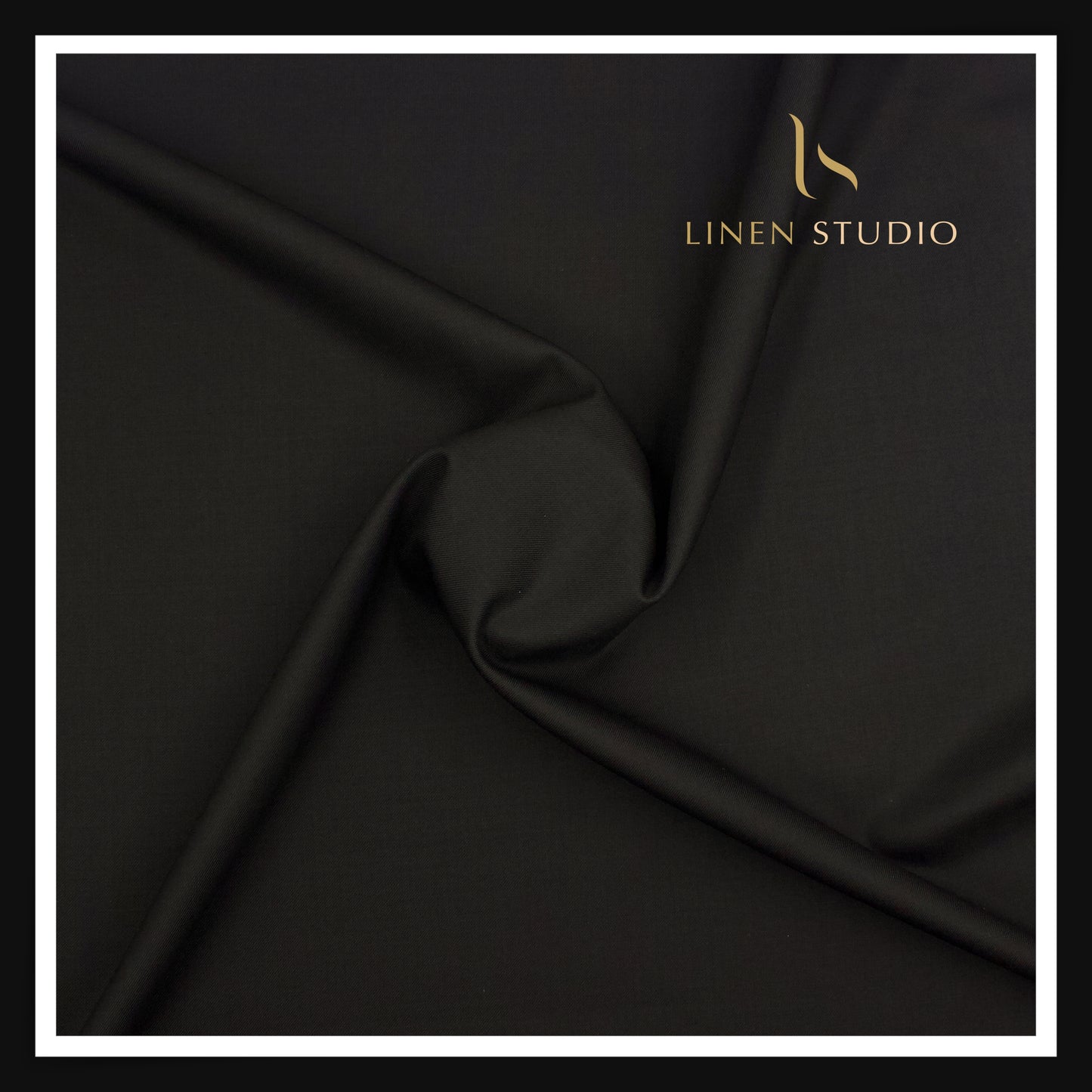 110's Australian Merino Wool STRETCH Suiting by D&J - Black (NEW) (Italian Designer Collection)