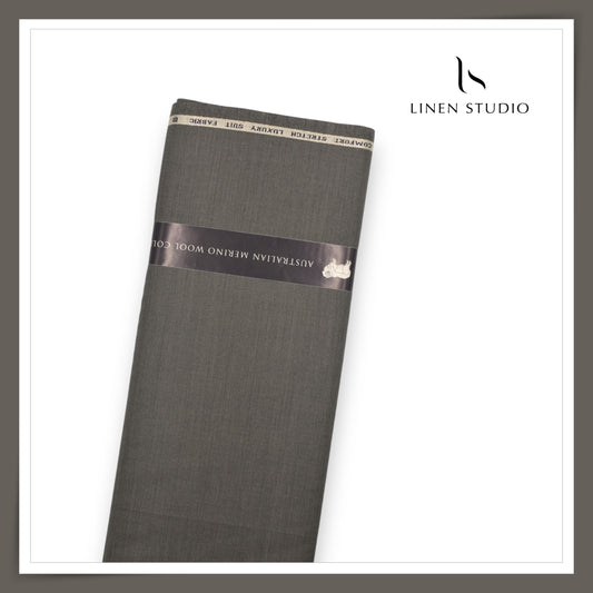 110's Australian Merino Wool STRETCH Suiting by D&J - Darkest Grey Stripes (NEW) (Italian Designer Collection)