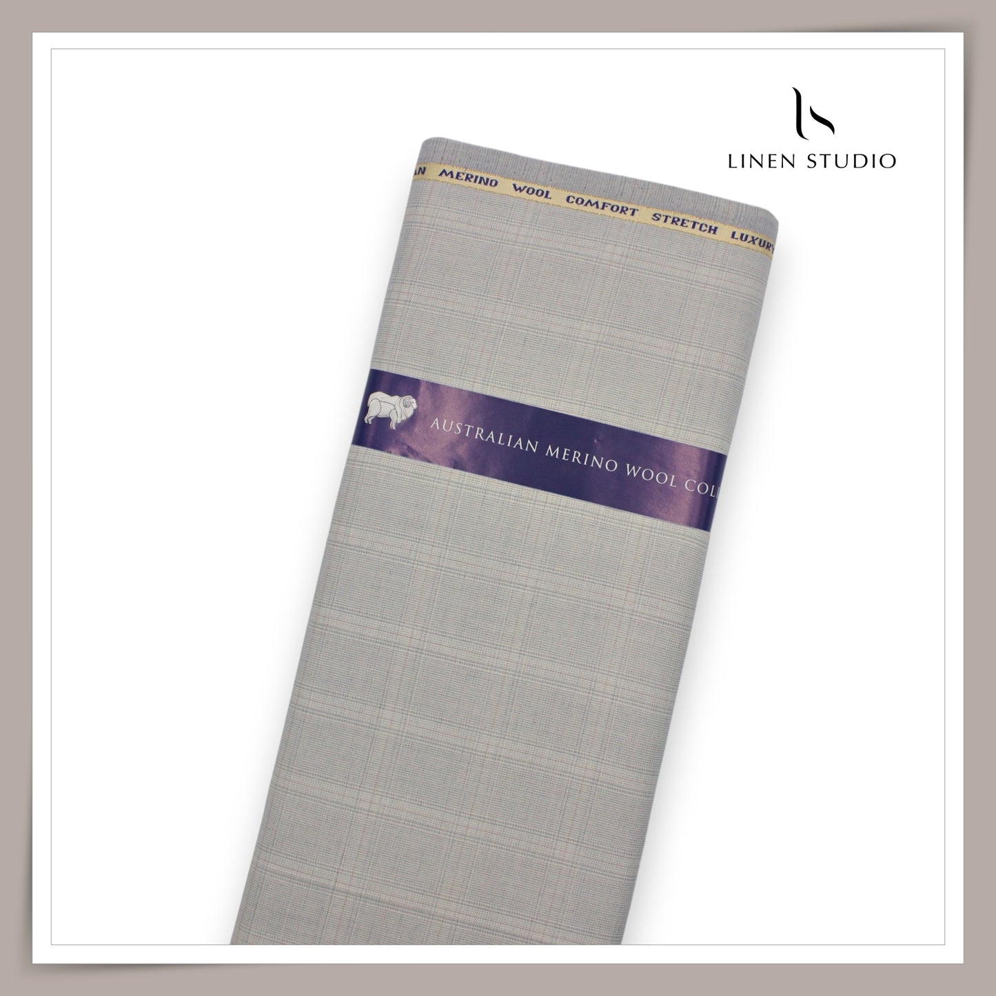 110's Australian Merino Wool STRETCH Suiting by D&J - Dusty Grey Checks (NEW) (Italian Designer Collection) (Copy)