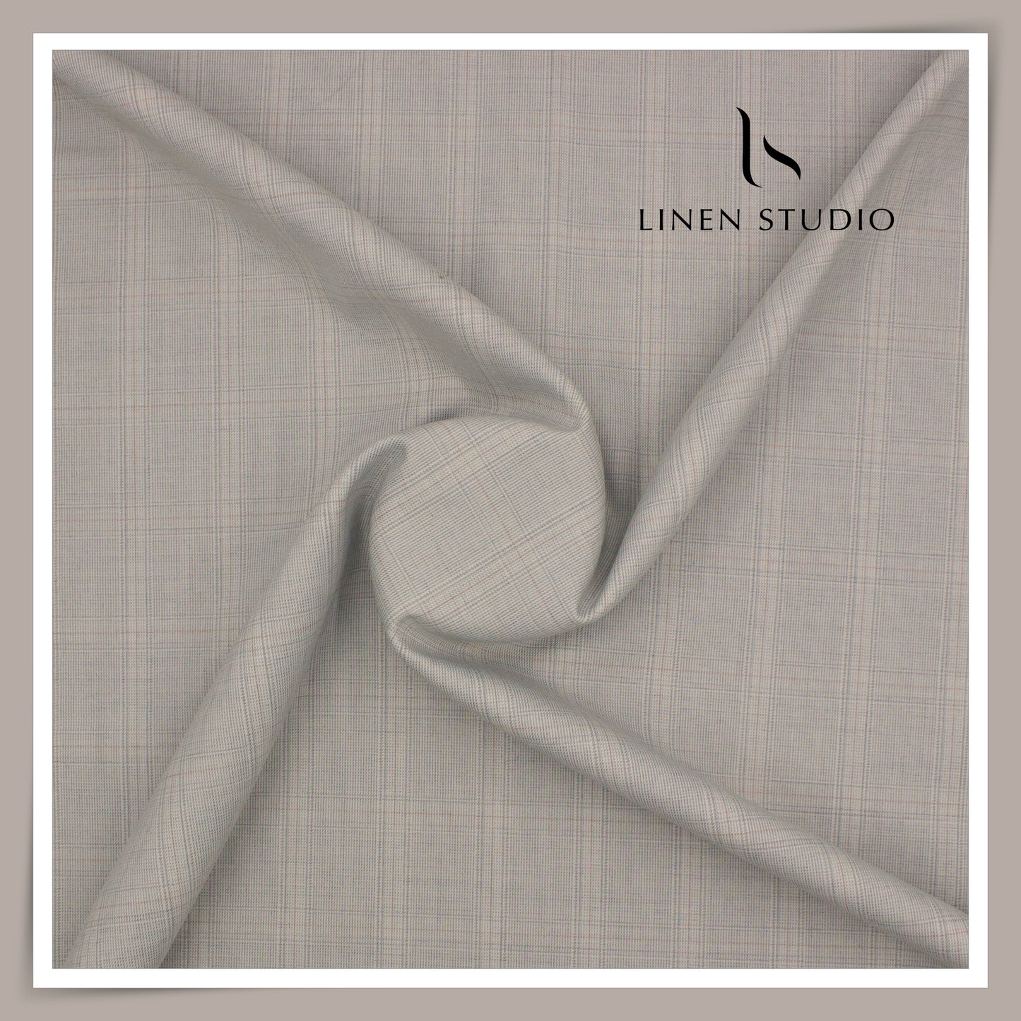 110's Australian Merino Wool STRETCH Suiting by D&J - Dusty Grey Checks (NEW) (Italian Designer Collection) (Copy)