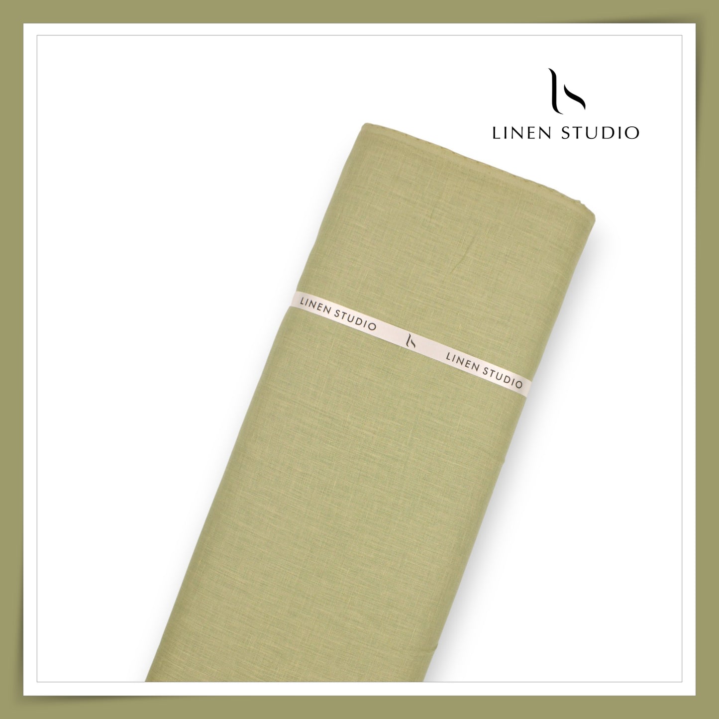Linen Studio 60 Lea Pure Linen Shirting - Greenish Yellow (50% SALE) (NEW)