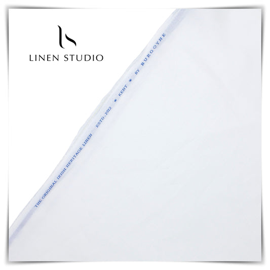 70 Lea Twill Pure White Suiting by Burgoyne (Highest Quality) - Linen Studio