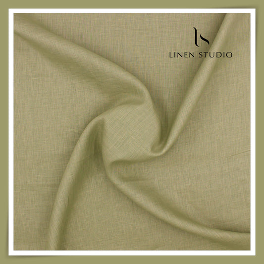Linen Studio 60 Lea Pure Linen Shirting - Greenish Yellow (50% SALE) (NEW)