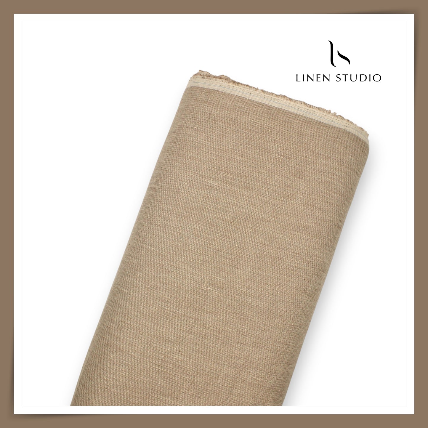Linen Club 40 Lea Pure Linen Pick N Pick Suiting - Sand Brown (45% SALE) (NEW)