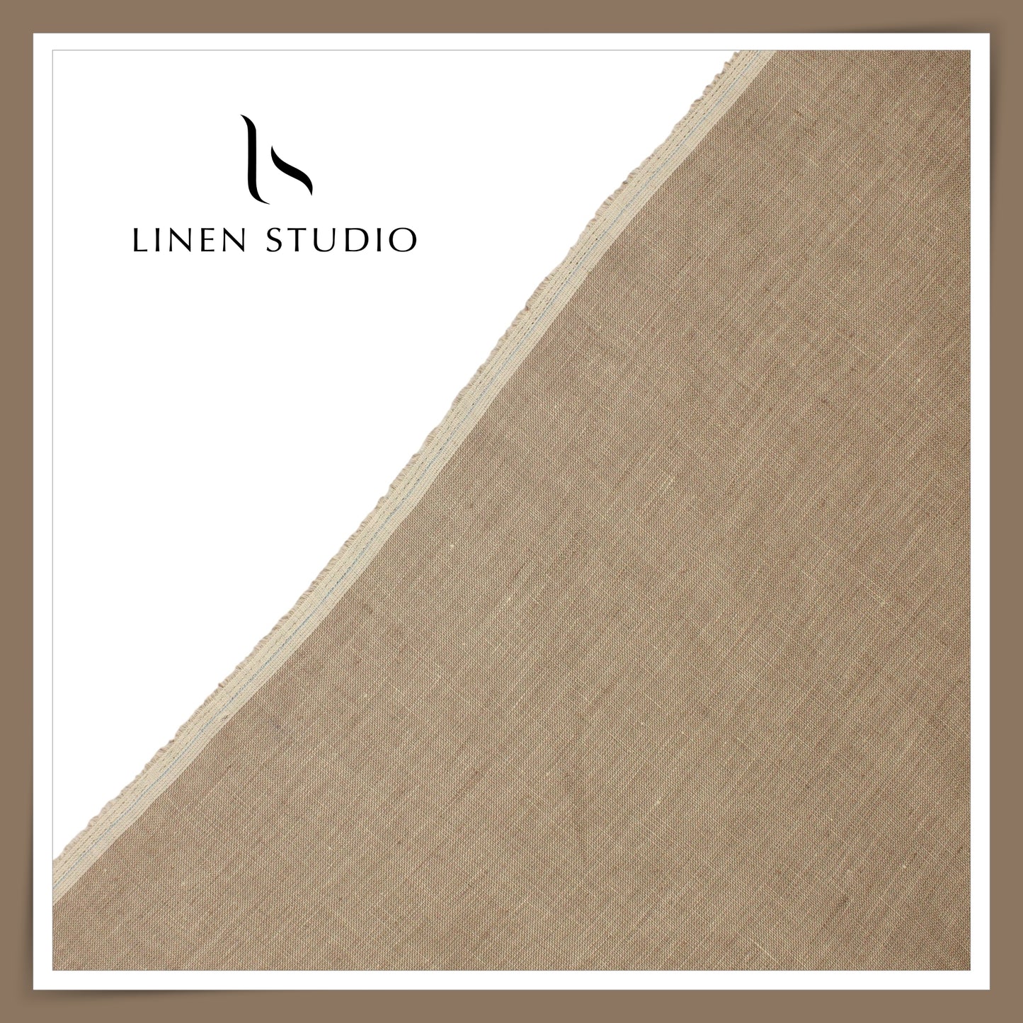 Linen Club 40 Lea Pure Linen Pick N Pick Suiting - Sand Brown (45% SALE) (NEW)