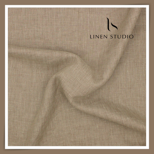 Linen Club 40 Lea Pure Linen Pick N Pick Suiting - Sand Brown (45% SALE) (NEW)
