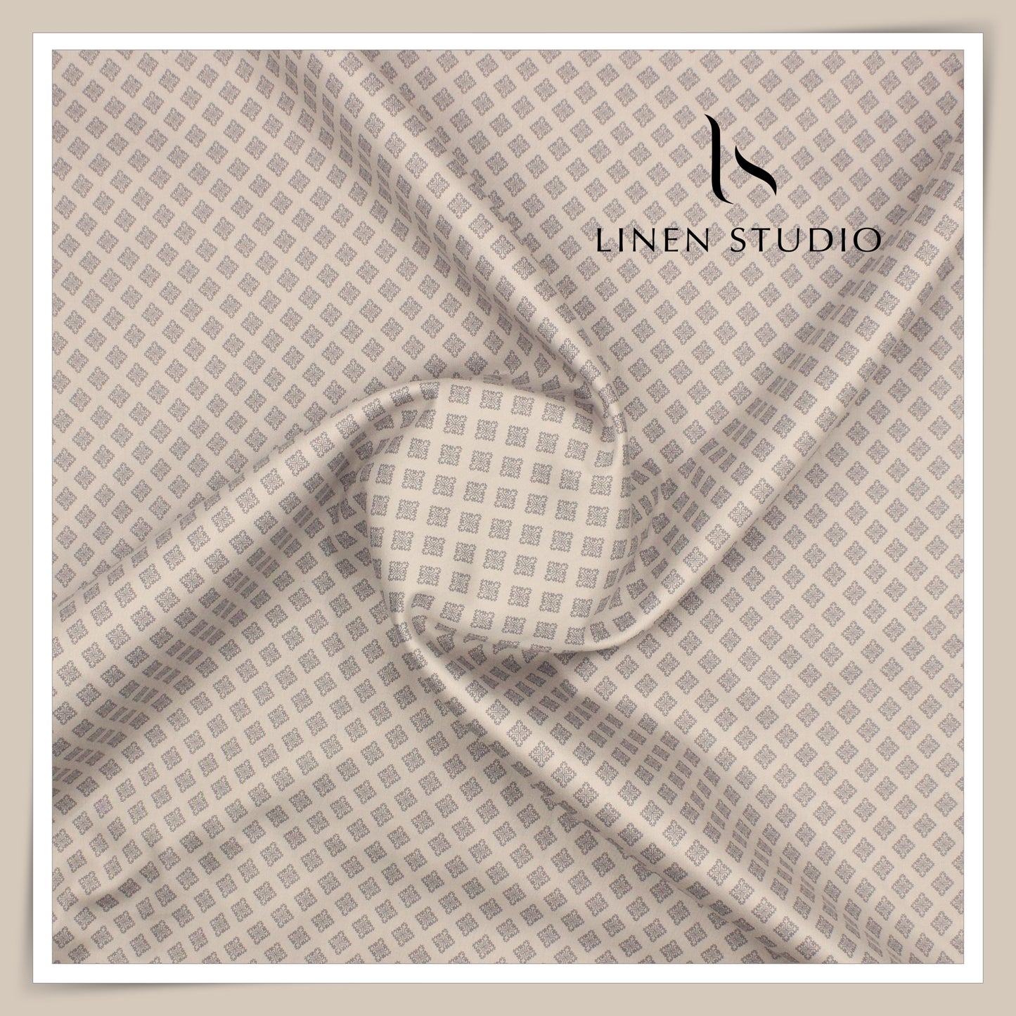 100% Cotton Superfine Printed Shirting - Silk Grey (50% SALE) (NEW)