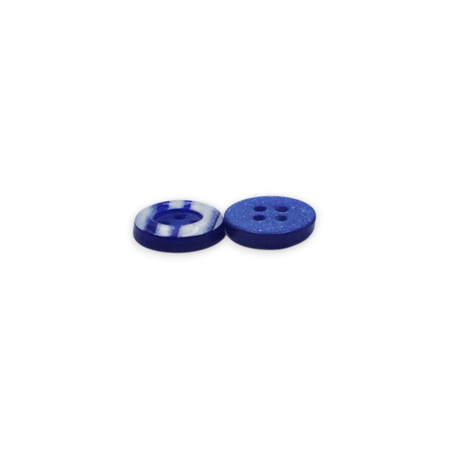 Round Rim 4 Hole Blue with White Dual Colour Fancy Shirt Buttons