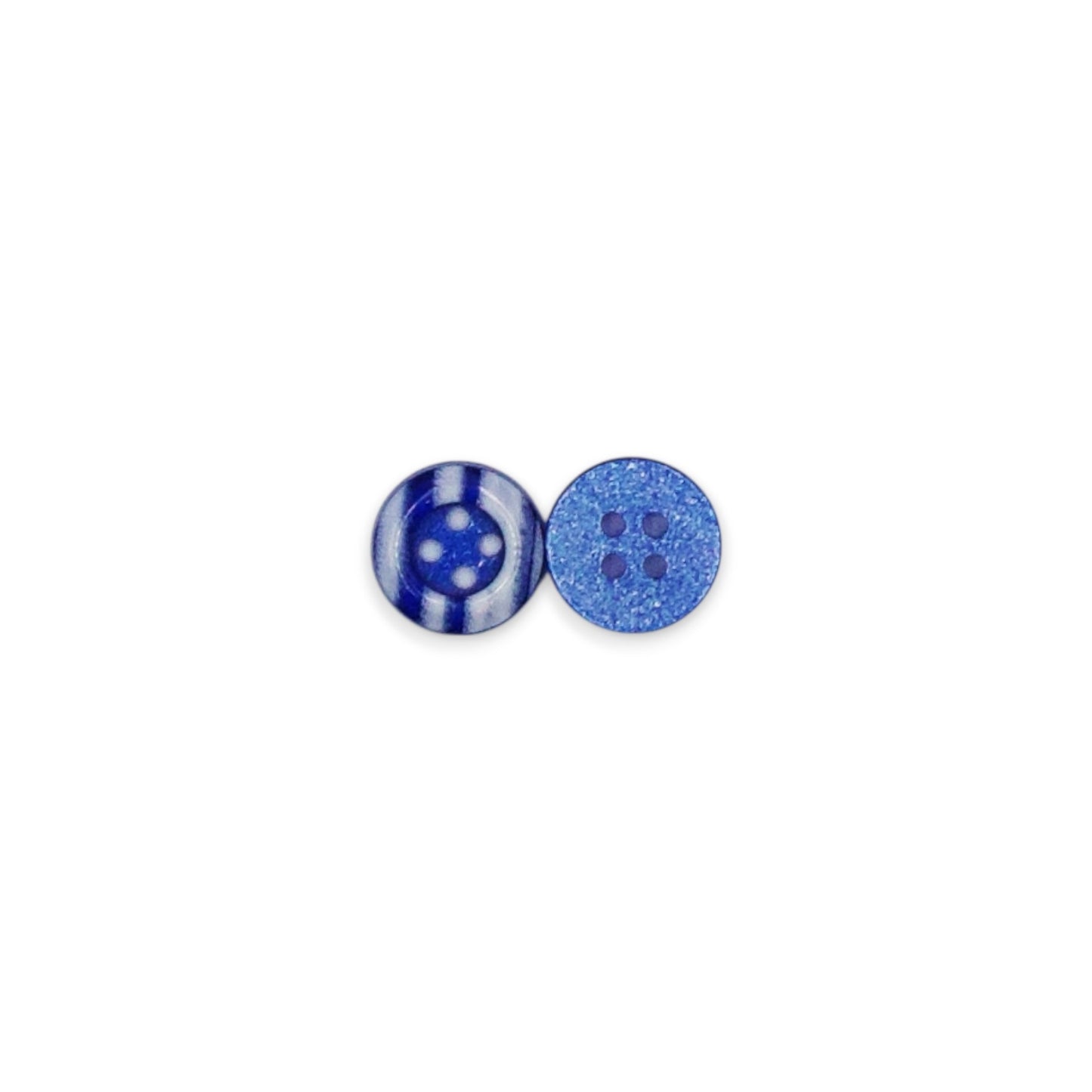Round Rim 4 Hole Blue with White Dual Colour Fancy Shirt Buttons