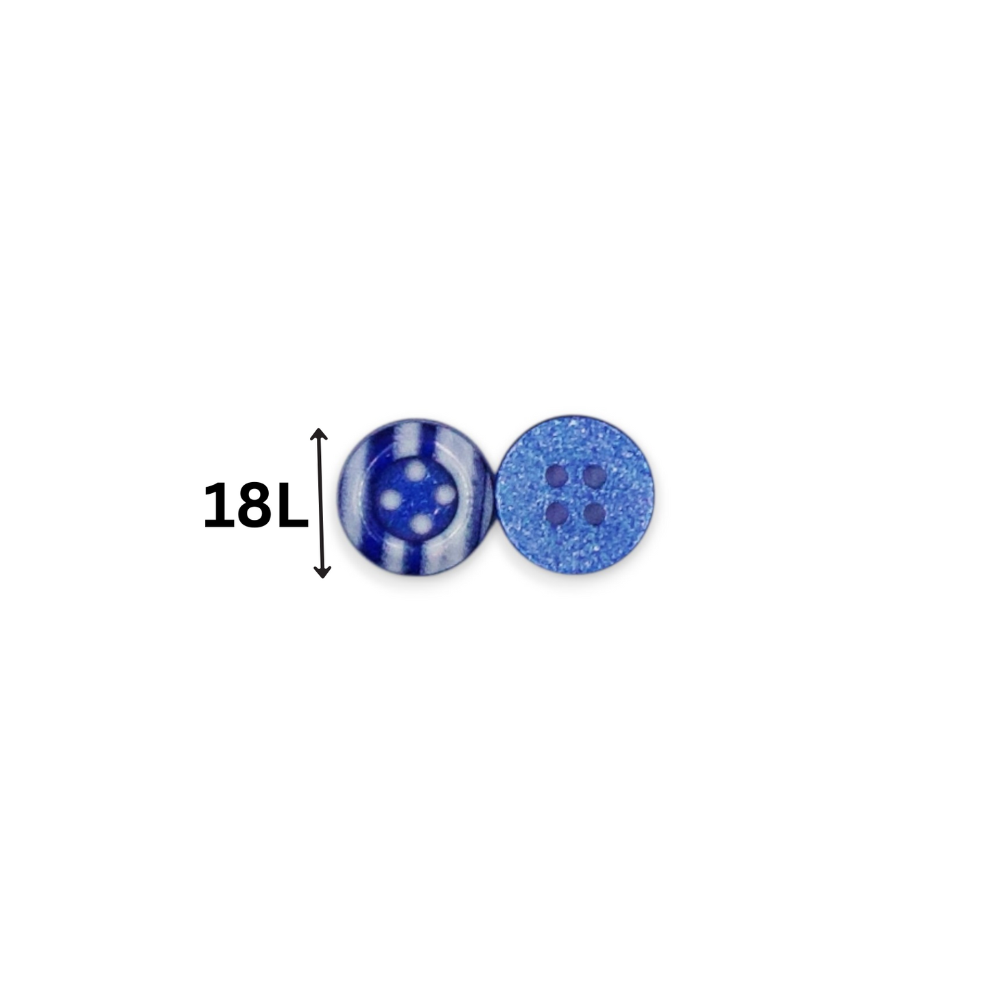 Round Rim 4 Hole Blue with White Dual Colour Fancy Shirt Buttons