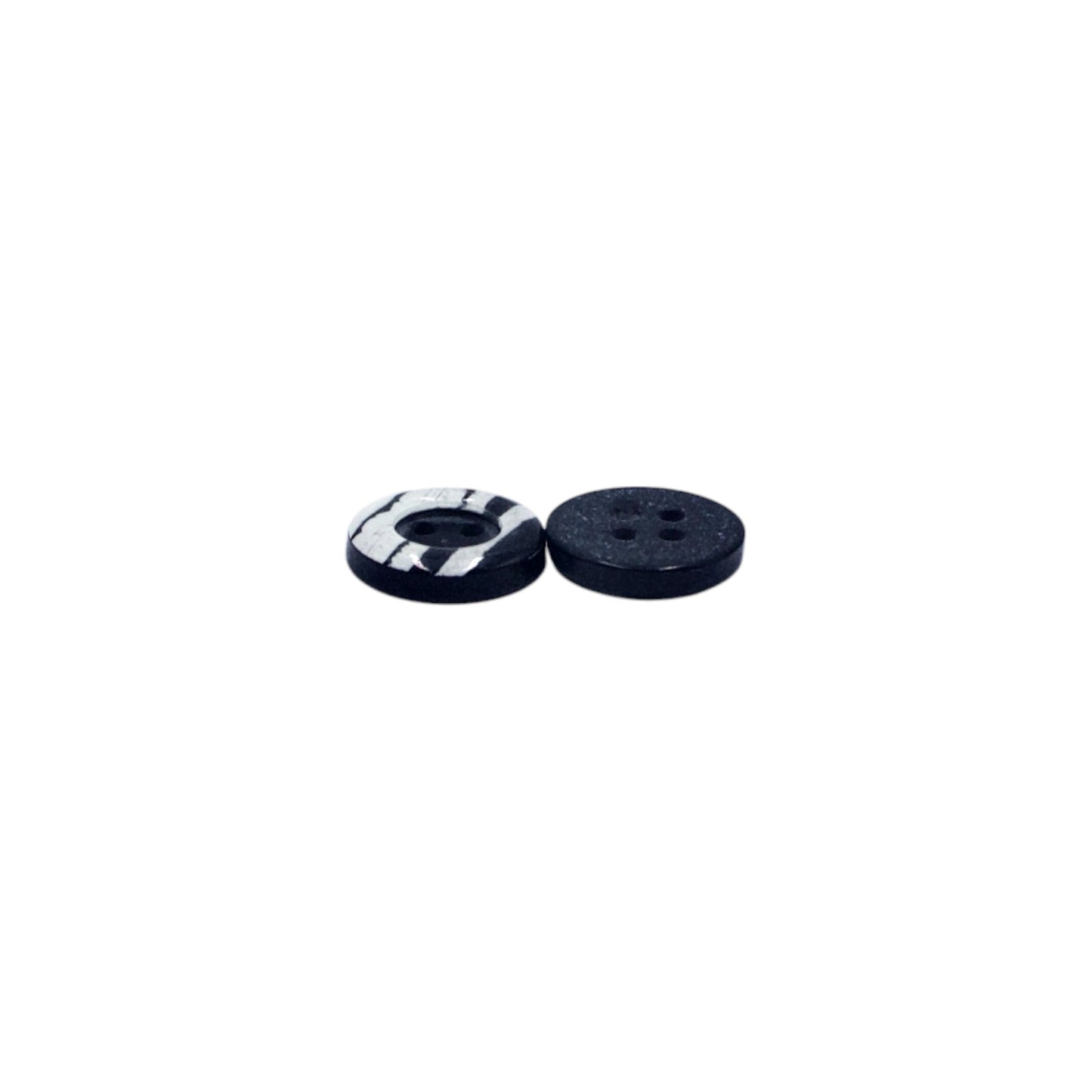 Round Rim 4 Hole Dark Blue with White Dual Colour Fancy Shirt Buttons