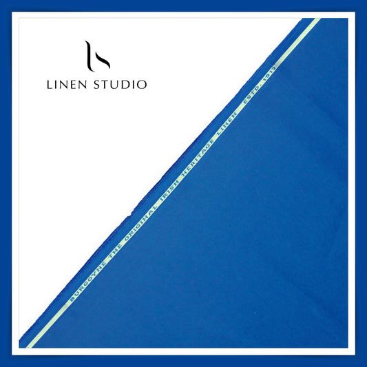 Burgoyne Linen Cotton Scented Shirting (Persian Blue) - 50% SALE (NEW)