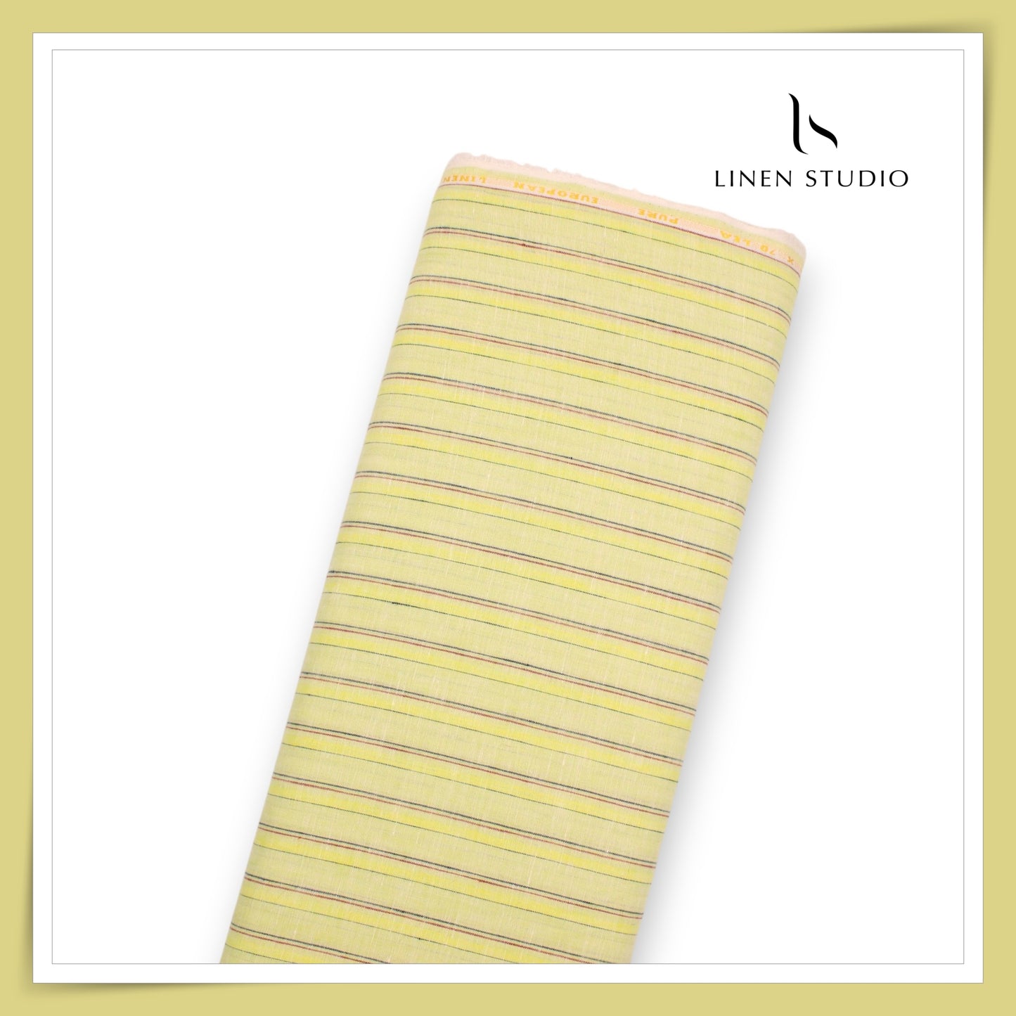 70 Lea Pure Linen Shirting by Linen Fiesta - Hampton Stripes (60% SALE) (NEW)