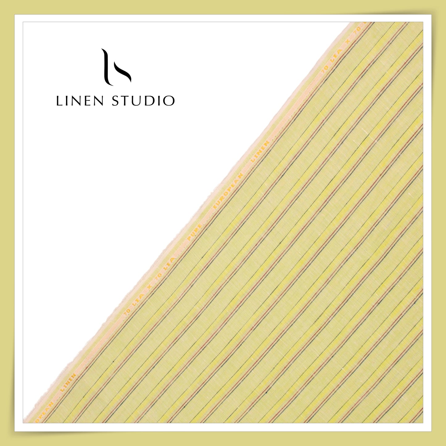 70 Lea Pure Linen Shirting by Linen Fiesta - Hampton Stripes (60% SALE) (NEW)