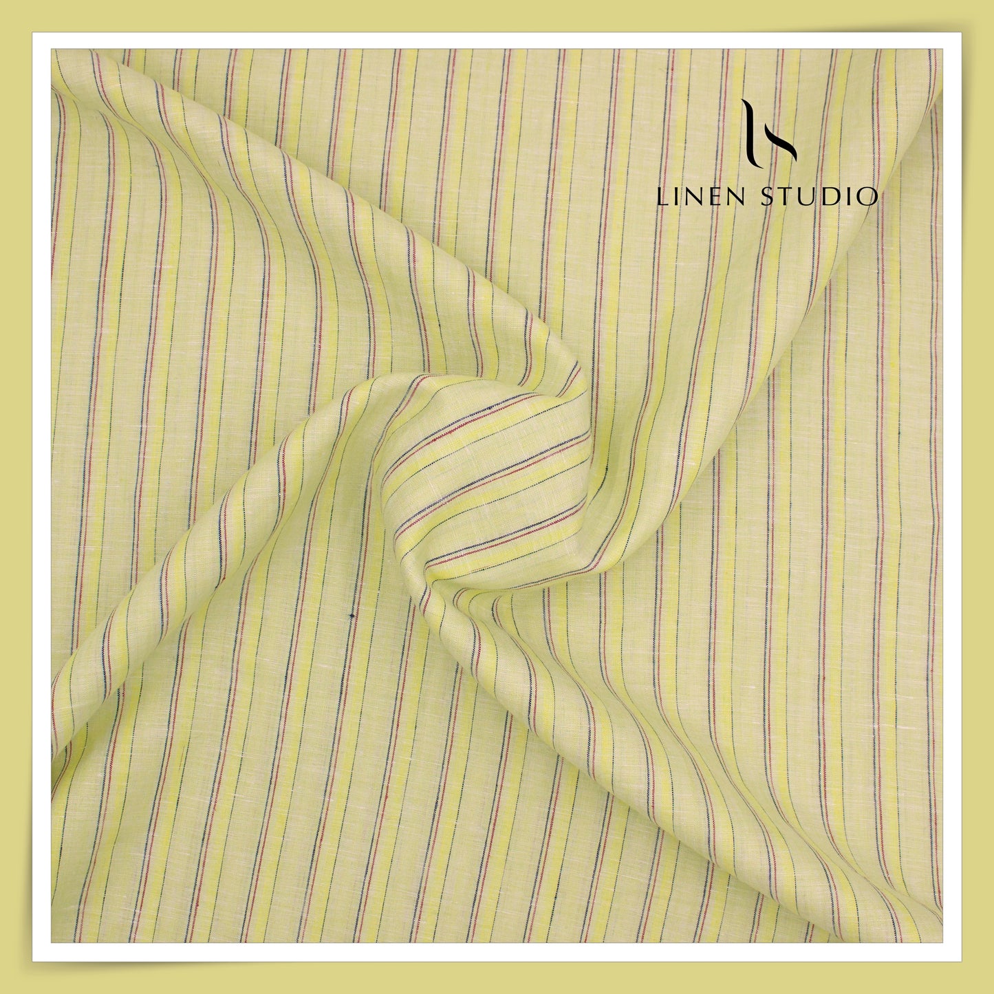 70 Lea Pure Linen Shirting by Linen Fiesta - Hampton Stripes (60% SALE) (NEW)