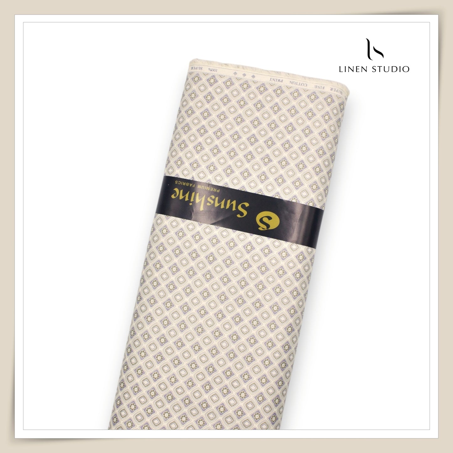 100% Cotton Superfine Printed Shirting - Soft Amber (50% SALE) (NEW)