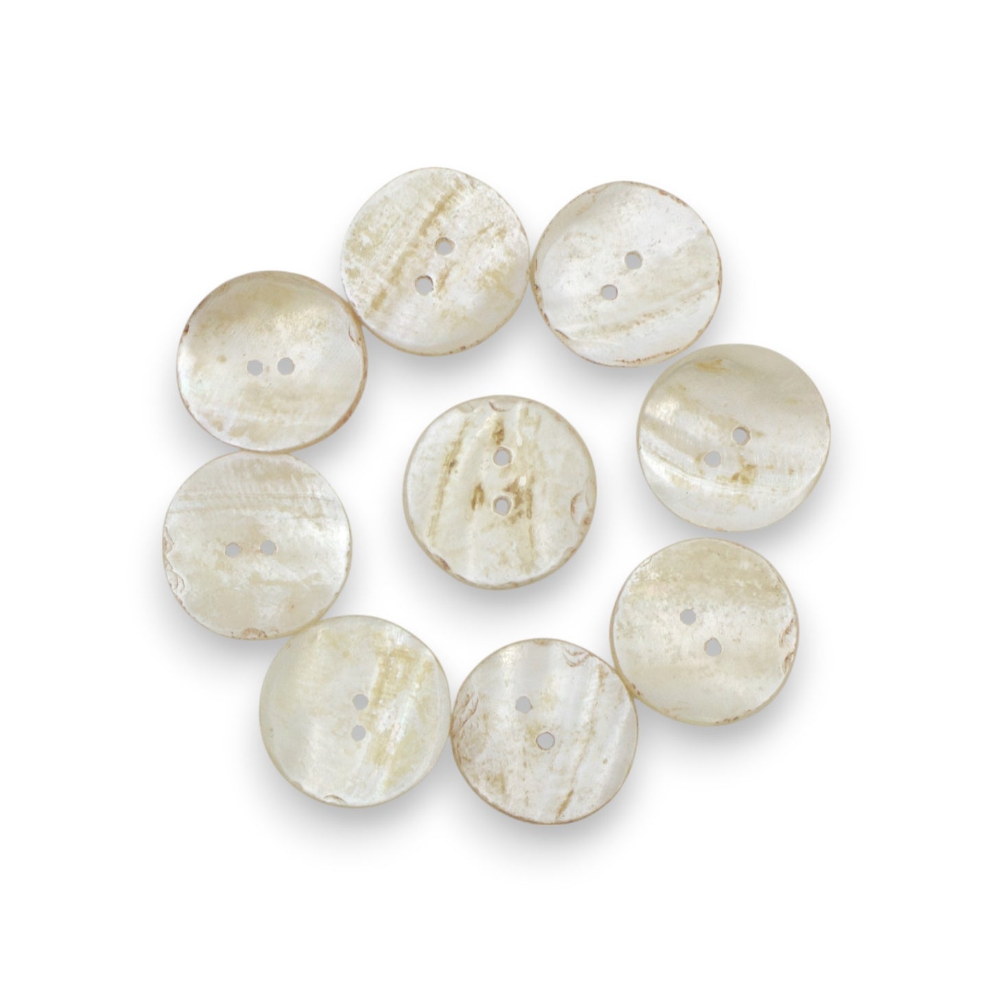 Round Rimless 2 Hole Mother Of Pearl Fancy Shirt Buttons in Big Size 22.9MM