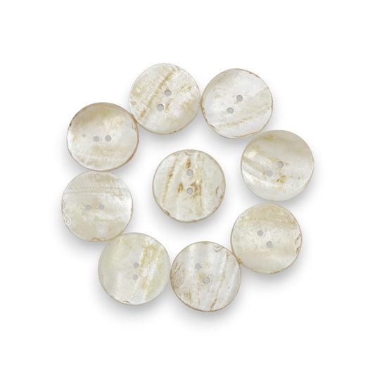 Round Rimless 2 Hole Mother Of Pearl Fancy Shirt Buttons in Big Size 22.9MM