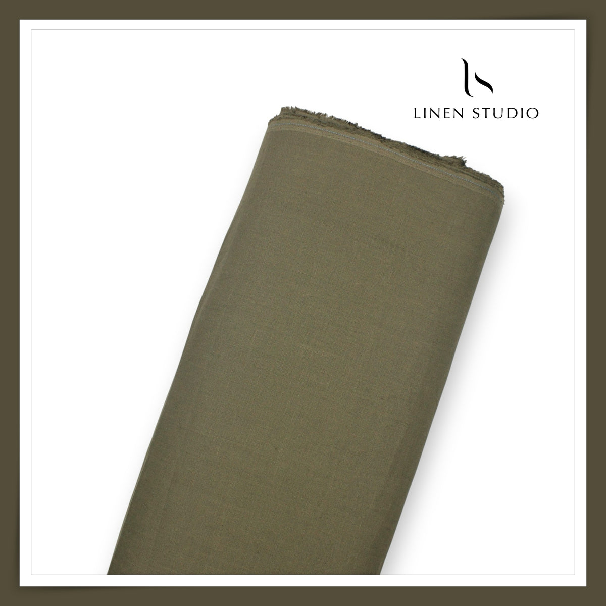 Linen Club 60 Lea Pure Linen Shirting W/O SEL - Crocodile Green (30% SALE) (NEW) (Fastest Selling)