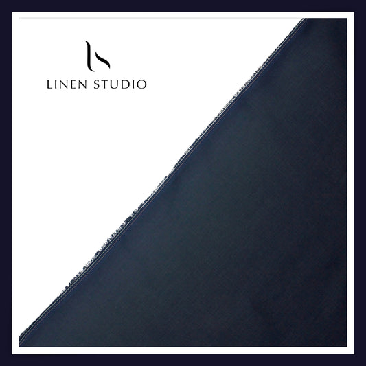 Linen Studio 60 Lea Pure Linen Shirting - Dark Blue (50% SALE) (NEW)