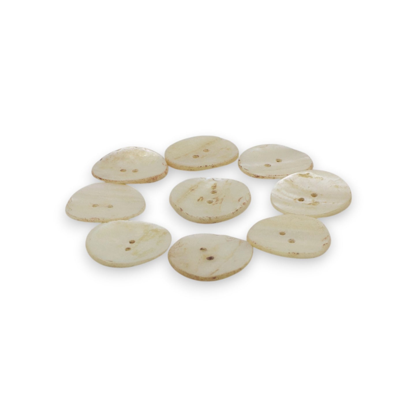 Round Rimless 2 Hole Mother Of Pearl Fancy Shirt Buttons in Big Size 22.9MM