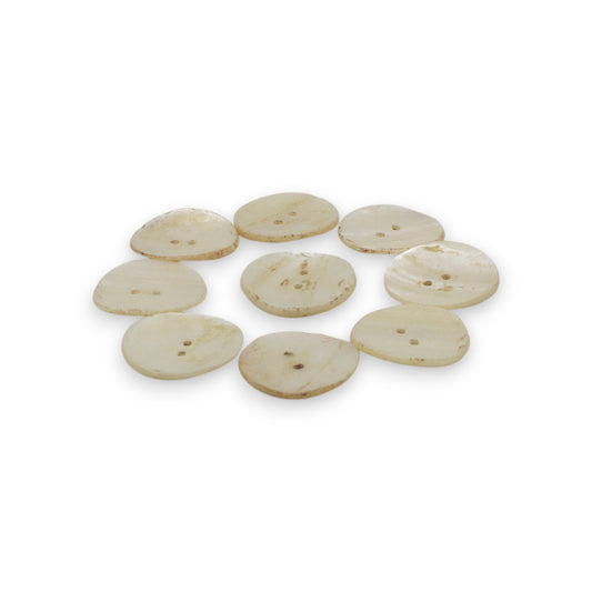 Round Rimless 2 Hole Mother Of Pearl Fancy Shirt Buttons in Big Size 22.9MM