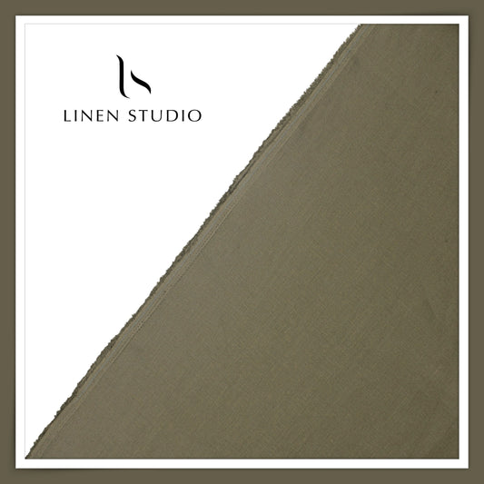 Linen Club 60 Lea Pure Linen Shirting W/O SEL - Crocodile Green (30% SALE) (NEW) (Fastest Selling)
