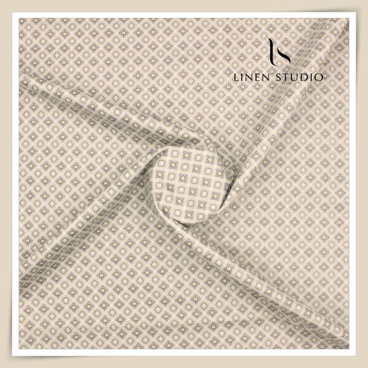 100% Cotton Superfine Printed Shirting - Soft Amber (50% SALE) (NEW)