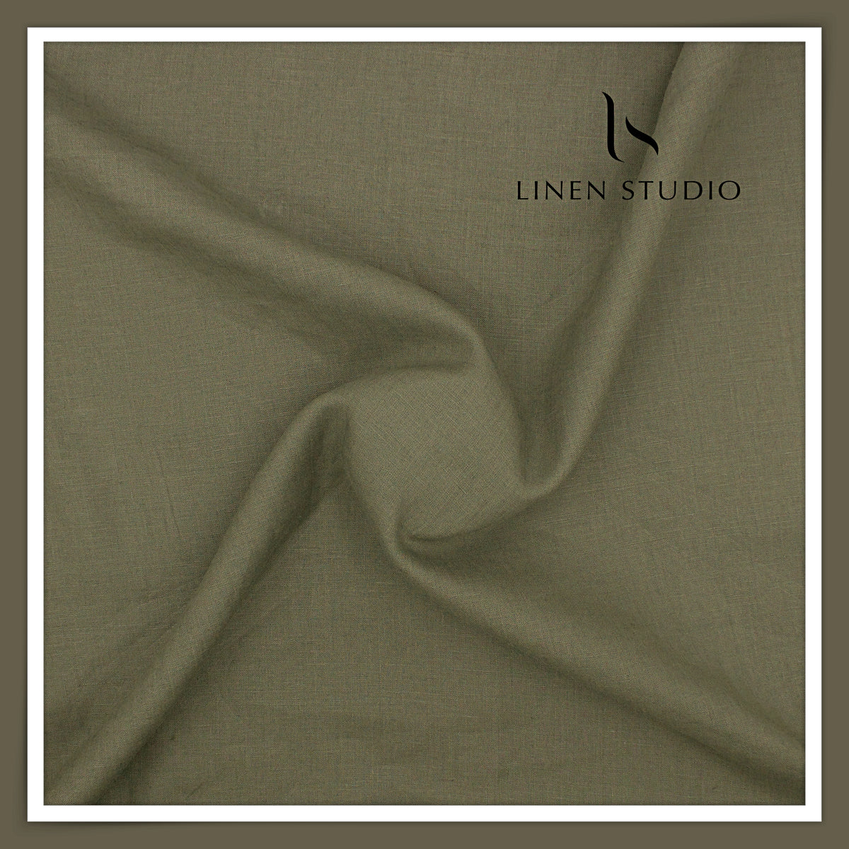 Linen Club 60 Lea Pure Linen Shirting W/O SEL - Crocodile Green (30% SALE) (NEW) (Fastest Selling)