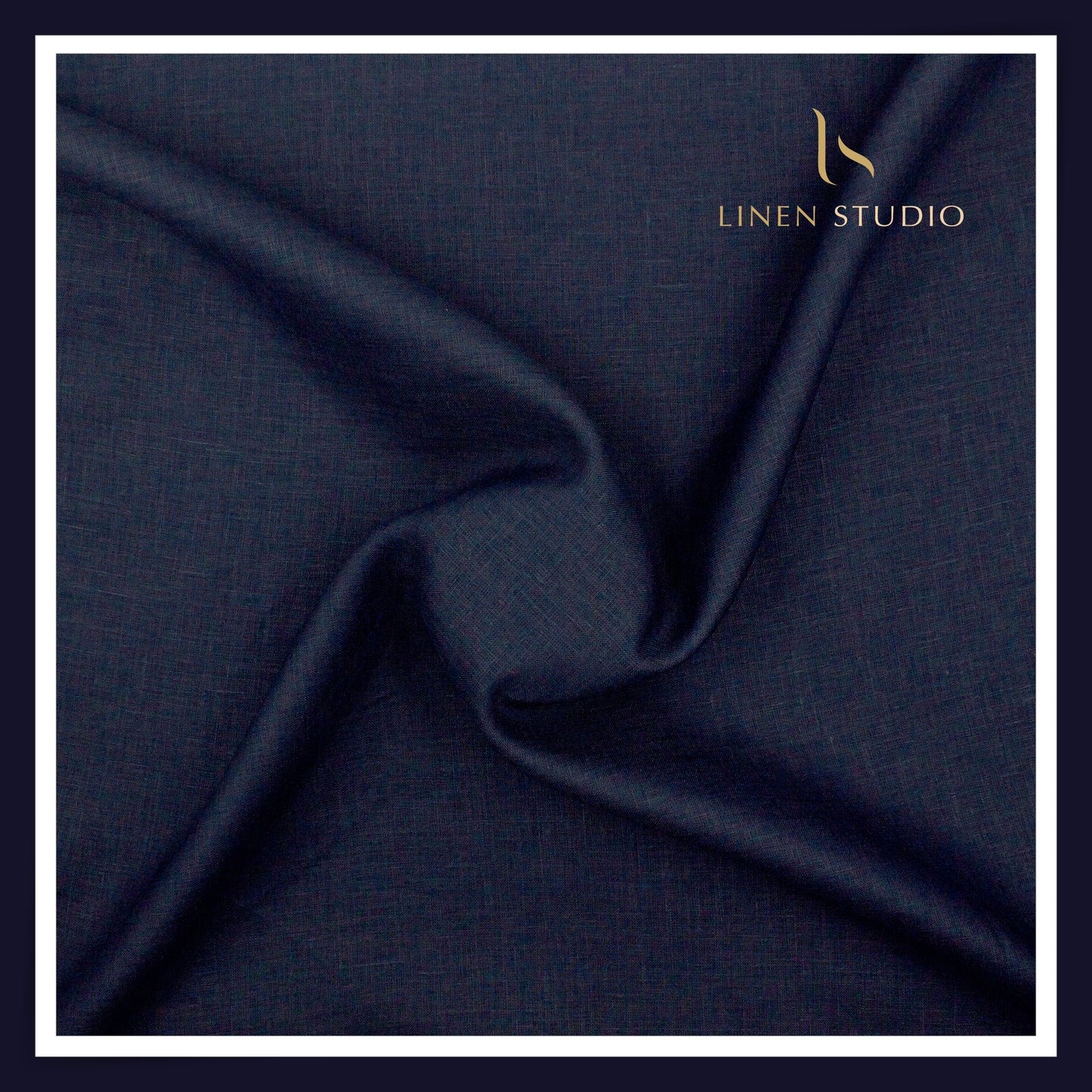 Linen Studio 60 Lea Pure Linen Shirting - Dark Blue (50% SALE) (NEW)