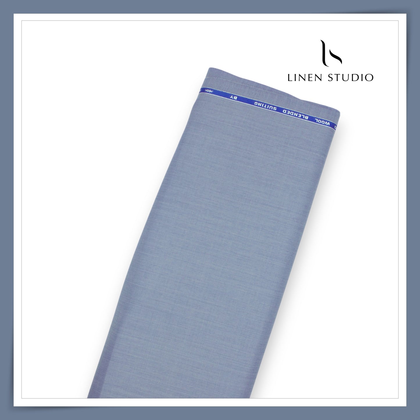 110's Super Fine Poly Wool Suiting by Georgia Gullini Italy - Mountain Blue (Last few mtrs) (NEW)