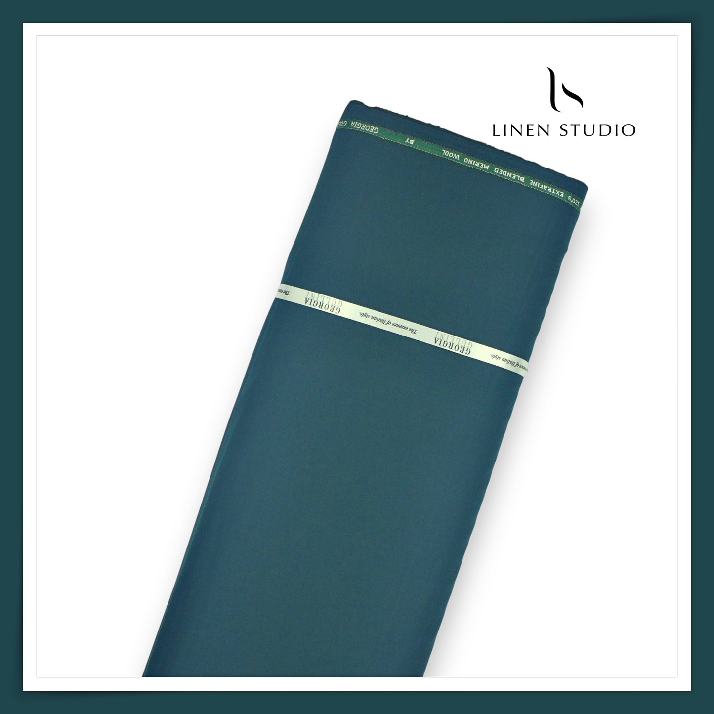 Super 120's Blended Merino Wool Suiting by Georgia Gullini Italy - Spruce Green (NEW)