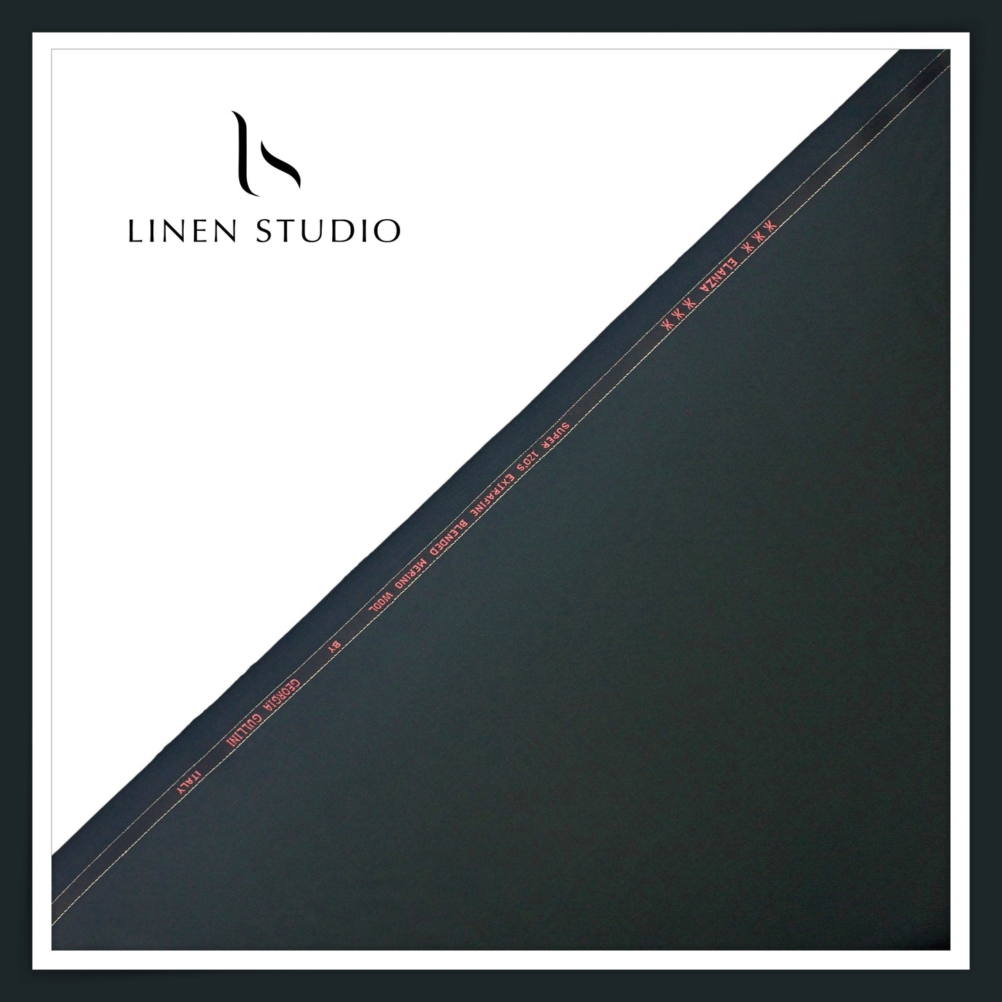 Super 120's Blended Merino Wool Suiting by Georgia Gullini Italy - Outer Space Green (NEW)