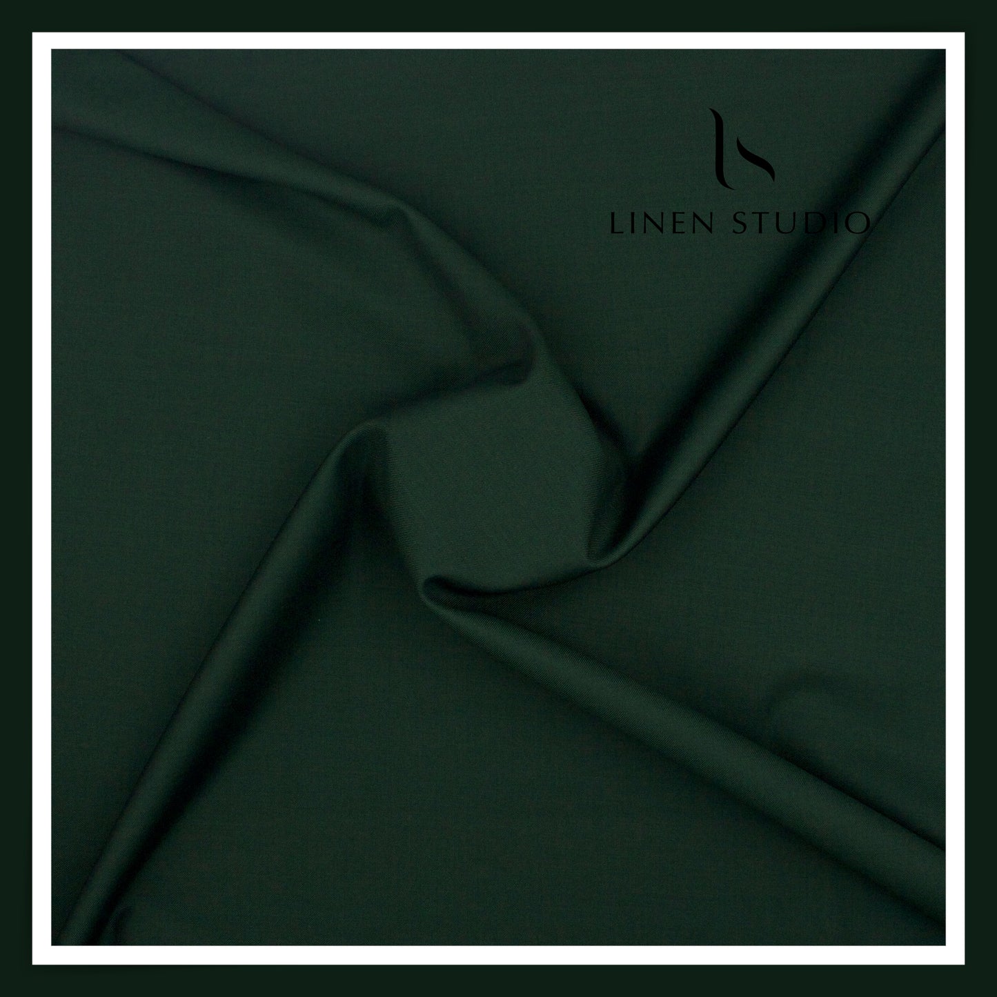 Super 120's Blended Merino Wool Suiting by Georgia Gullini Italy - Jungle Green (NEW)