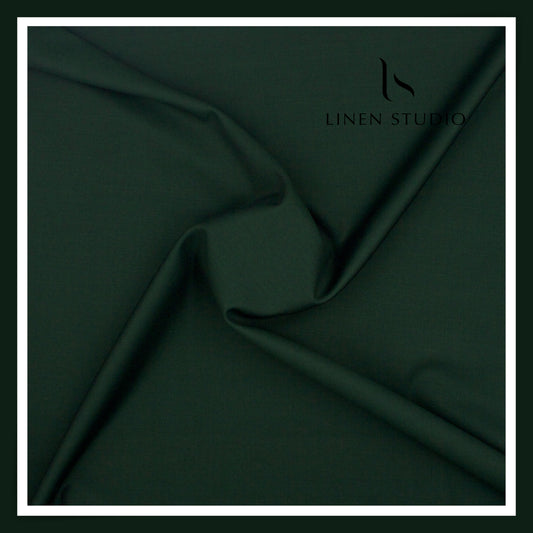 Super 120's Blended Merino Wool Suiting by Georgia Gullini Italy - Jungle Green (NEW)