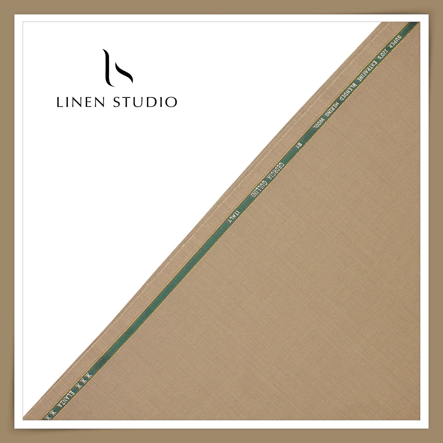 Super 120's Blended Merino Wool Suiting by Georgia Gullini Italy - Dusty Taupe (NEW)