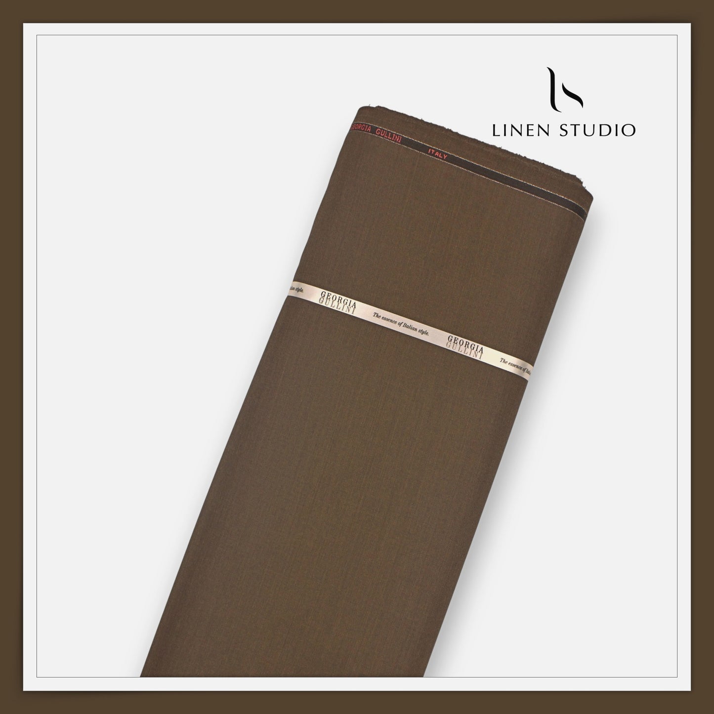 Super 120's Blended Merino Wool Suiting by Georgia Gullini Italy - Irish Brown (NEW)