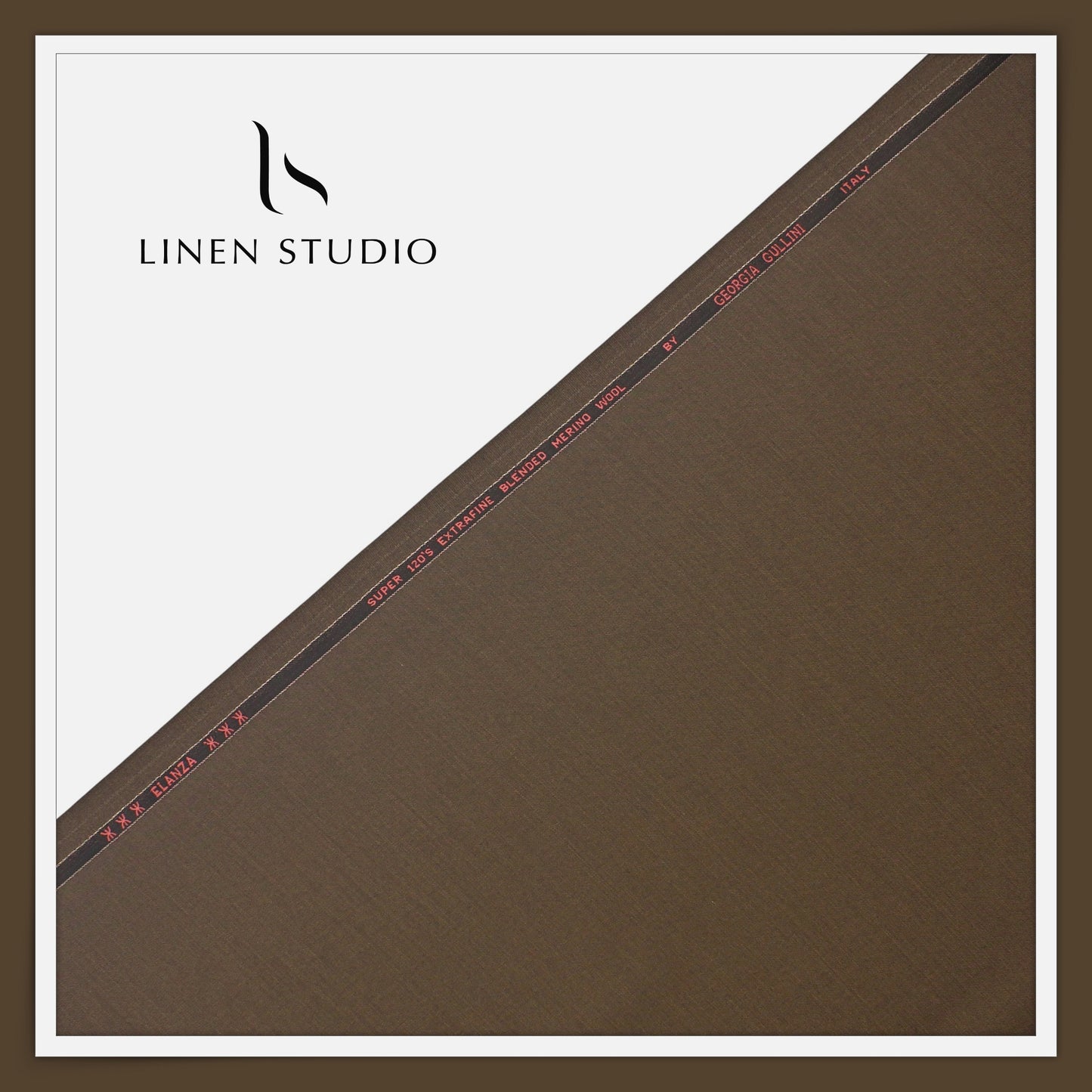 Super 120's Blended Merino Wool Suiting by Georgia Gullini Italy - Irish Brown (NEW)