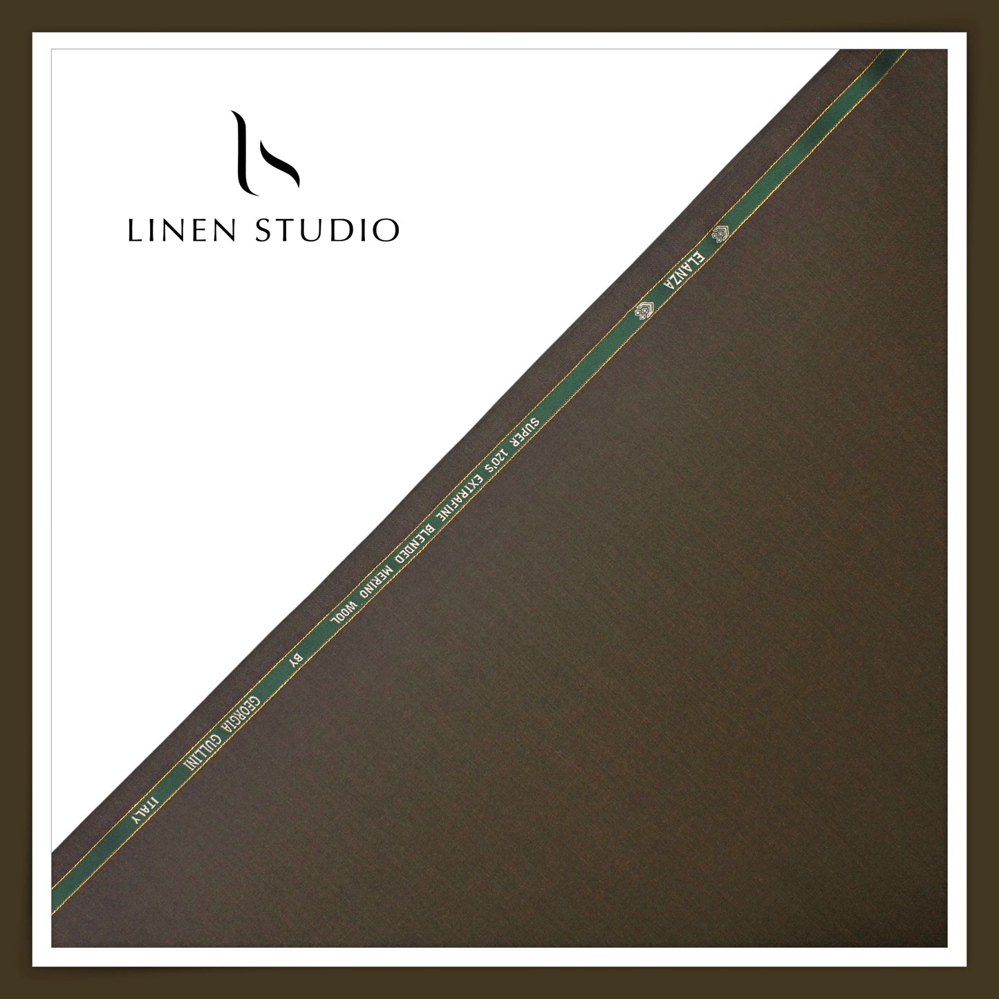 Super 120's Blended Merino Wool Suiting by Georgia Gullini Italy - Congo Brown (NEW)