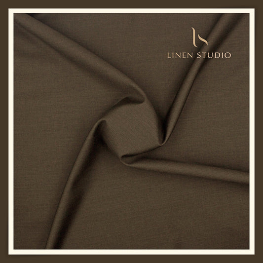 Super 120's Blended Merino Wool Suiting by Georgia Gullini Italy - Congo Brown (NEW)