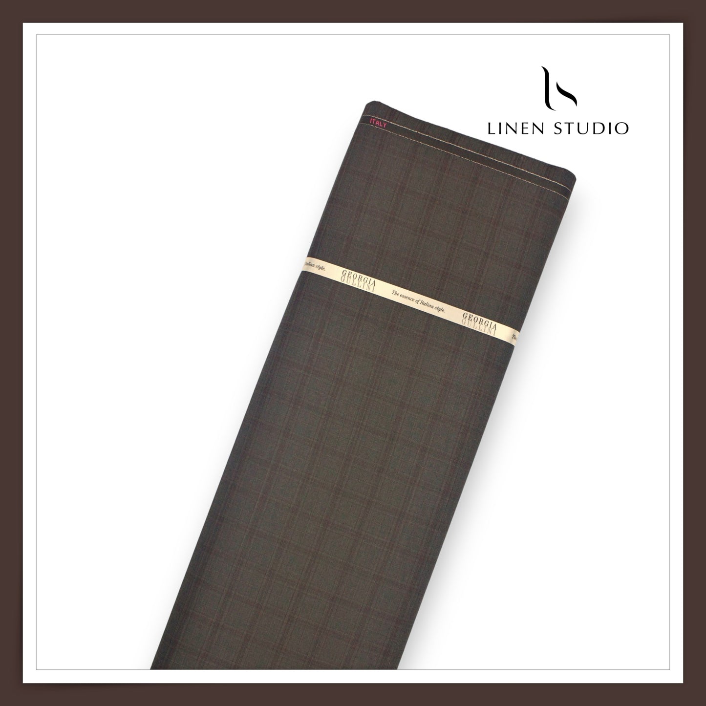 Super 120's Blended Merino Wool Suiting by Georgia Gullini Italy - Grey Checks (NEW)